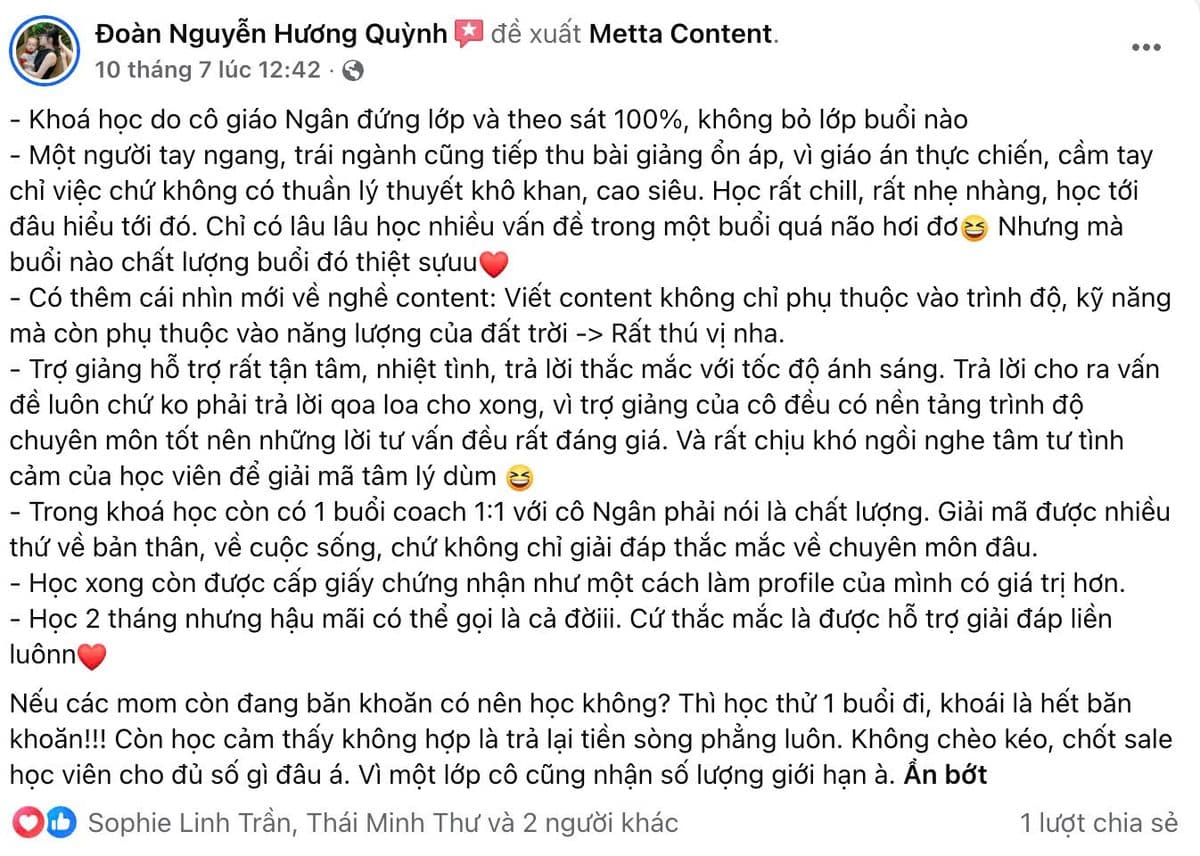Feedback của học viên khoá Growth Content — ảnh 4