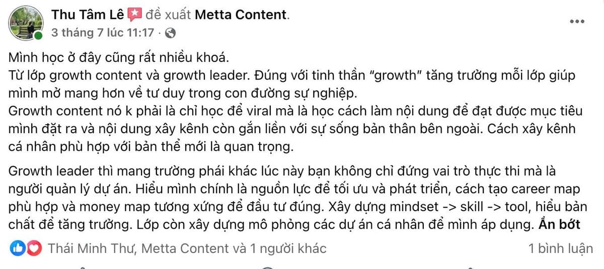 Feedback của học viên khoá Growth Leader — ảnh 2