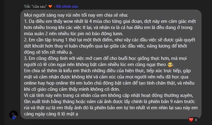 Tin nhắn học viên chia sẻ kết quả sau khóa Growth Mentor