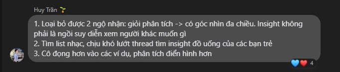 Tin nhắn học viên chia sẻ kết quả sau khóa Growth Mentor